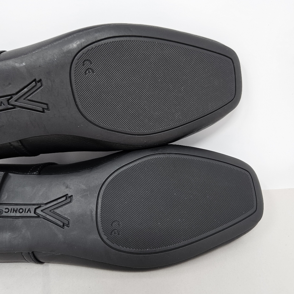 Vionic Orinda Flats Womens Sz 7.5M Black Leather Square Toe Low Heel Vio-motion - Picture 9 of 10